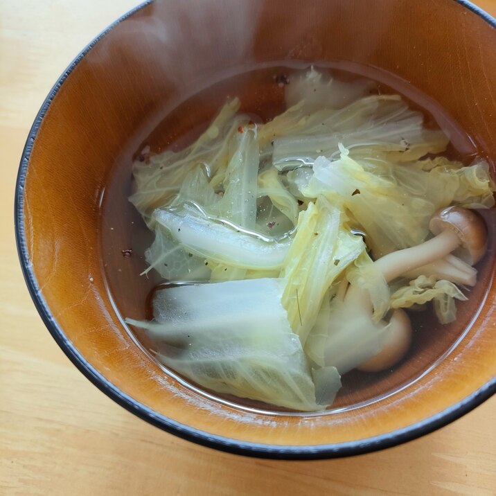白菜としめじの洋風スープ